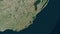 Rocha, Uruguay - outlined. Satellite