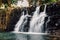 Rochester Falls. Cascade waterfall in Mauritius island