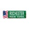 Rochester, New York, road sign green vector illustration, road table, USA city