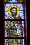 Rochester, USA. June 17, 2018. Saint Basil on a stained glass window. Ukrainian Greek Catholic Church of the Epiphany