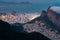 Rocinha Slum and Leblon and Ipanema at Night