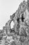 Rock arch at the Stadsaal Caves in the Cederberg. Monochrome