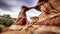 Rock in arches national park - panoramic view- sky scenics - nature 2018