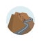 Rock avalanche, rockfall, fall, nature, rock, disaster, avalanche color icon. Element of global warming illustration. Signs and sy