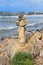 Rock balancing on the cliff