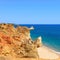 Rock Beach Praia in Portimao. Algarve. Portugal