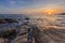 Rock beach in Rayong, Thailand at sunset - Lan Hin Khao