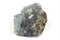 Rock of blue celestine mineral from Madagascar isolated on a pure white background