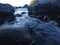 rock breaking waves on Manado beach