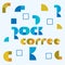Rock cafe vector logo. Coffee emblem