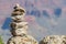 Rock Cairn with Blurred Grand Canyon