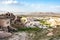 rock carved houses in Uchisar town in Cappadocia