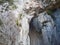 Rock cave limestone formation in filane ligure in italy