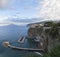 Rock clif and mediterenean sea of sorrento town south italy most