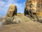 Rock cliff ledge at Hug Point beach Oregon