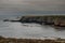 The rock cliffs at Dunnet Head lighthouse.
