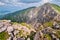 Rock cliffs of Temniak mountain in Cervene vrchy mountains in the border of Poland and Slovakia