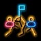 Rock Climb Race neon glow icon illustration