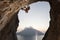 Rock climber on cliff. Kalymnos Island, Greece.