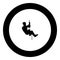 Rock climber icon black color in round circle