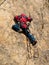 Rock climber at ladder