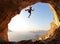 Rock climber at sunset