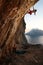 Rock climber at sunset. Kalymnos Island, Greece.