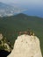 Rock climbers at Ai-Petri summit, Crimea