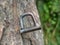 Rock climbing bolts protection in a steep rock wall in Brazil