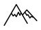 Rock climbing flat line icon. Alpinism, mountaineering, hiking equipment. Outline sign for mobile concept and web design, store