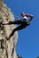 Rock climbing woman