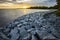 Rock dam protect coastal erosion in bangpoo thailand