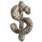 Rock dollar currency sign - Business 3d boulder symbol - Suitable for nature, ecology or environment related subjects