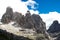 Rock in Dolomites in Gardena Pass in Italy Alps Europe