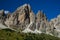 Rock in Dolomites in Gardena Pass in Italy Alps Europe