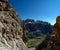 Rock in Dolomites in Gardena Pass in Italy Alps Europe