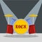 Rock drumms icon, flat style
