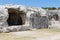 Rock dwellings at Archaeological Park Neapolis at Syracusa, Sicily