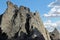 Rock face with clouds