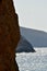 Rock face and sea in mediterranean ocean in greece kalymnos