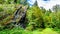 Rock feature along the hiking trail to Whitecroft Falls in British Columbia, Canada