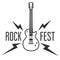 Rock fest badge/Label with electric guitar