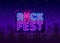 Rock Fest logo in neon style. Rock Festival neon night sign, design template vector illustration for Rock Festival
