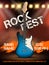 Rock festival invitation. Music guitar realistic illustration poster with place for your text event party entrance