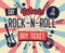 Rock Festival Poster. World Rock-n-Roll Day Banner with Guitar for Flyer, Brochure, Cover. Live Music Concert Design Template
