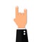 Rock fingers flat icon gesture