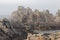 Rock in the fog, at the Pointe de Pern on Ouessant Island in Brittany