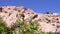 Rock formation over blue sky background