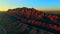 Rock formation in Painted desert valley at sunset