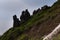 Rock formation resembling a goblinâ€™s nose on mount Kurodake